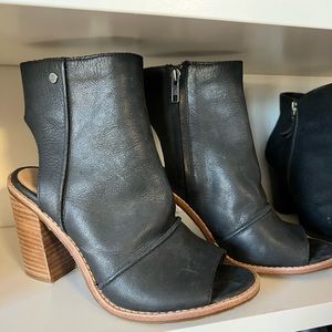UGG Black Open Toe Booties